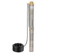 CHM GmbH Pompe à puits profonds, 3", 550 W, 4200 l/h, pression de 6,8 bar, pompe de fontaine, pompe citerne avec câble de 20 m, 5 % résistante au sable