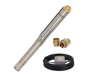 CHM GmbH Pompe de source profonde 3 pouces Ø 8,5 cm, pompe de fontaine 750 watts 5800 l/h 6 bar pompe submersible 3% résistant au sable…