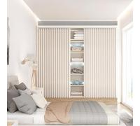 CHMAIDEU Magnetic Folding Door/Wardrobe Curtain, Top & Side Mount for Wardrobe, Kitchen Cabinet, Under Sink, Sliding Closet & Shelf Cover