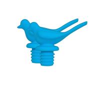 Chmentnanza Bouchon Bouteille Vin Oiseau 3D - Bouchon Silicone Vide Air Design Colore Bec Verseur pour Vin/Champagne/Huile (Sky Blue)