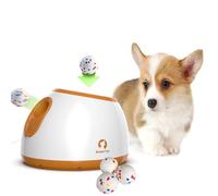 Chmentnanza Lance-Balle Automatique pour Chien sans Surveillance - Jouet Intelligent Réglable Intérieur/Extérieur, Faible Bruit, Portable avec 3 Ballons pour Chien Increvables, Distance Ajustable