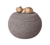 Chmentnanza Urne en Ciment Scellée pour Chats et Chiens - Boîte à Cendres Funéraire Personnalisable (13cm), Petit Sanctuaire de Mémoire pour Animal Décédé - Protection Étanche