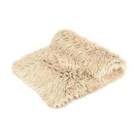 CHMMY Moelleuses Peluche Couvertures pour Chiens Chat Tapis Double Face Lavable Doux et Chauds Comfortable Housse Animaux de Compagnie Chien Canapé-lit (Beige M: 54 * 78 cm)