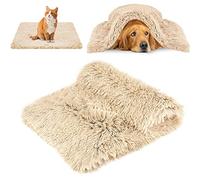CHMMY Moelleuses Peluche Couvertures pour Chiens Chat Tapis Double Face Lavable Doux et Chauds Comfortable Housse Animaux de Compagnie Chien Canapé-lit (Beige XL:100 * 120 cm)