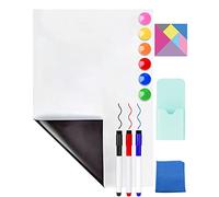 CHMMY Tableau Blanc Magnetique, 45×100cm Adhesif Effacable Autocollant, Inclut 3 Feutres Effacables, 6 Aimants, Porte Crayon Magnétique, Tissu et Puzzles