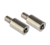 Chniafin Lot de 2 tiges d'extension de joystick d'arcade chromé pour manette de jeu SANWA/Seimitsu - Vis d'extension pour joystick Sanwa/Seimitsu - Accessoires de jeu en métal