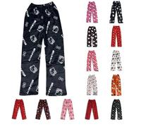 Chnnamzu Pantalon Pyjama Femme Flanelle Bas de Pyjama Polaire Chaud et Doux Confort Cartoon Chat Anime Imprimé Kawaii Mode Décontracté Vêtements de Nuit Pantalons pour Maison Lounge