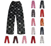 Chnnamzu Pantalon Pyjama Femme Flanelle Bas de Pyjama Polaire Chaud et Doux Confort Cartoon Chat Anime Imprimé Kawaii Mode Décontracté Vêtements de Nuit Pantalons pour Maison Lounge