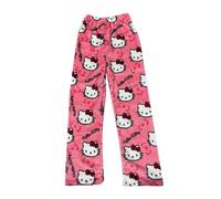 Chnnamzu Pantalon Pyjama Femme Flanelle Bas de Pyjamas Filles Polaire Chaud et Doux Confort Cartoon Chat Anime Imprimé Kawaii Mode Décontracté Maison Lounge Pantalons