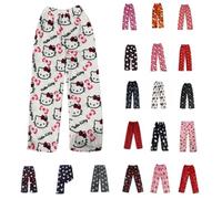 Chnnamzu Pantalon Pyjama Femme Flanelle Bas de Pyjamas Polaire Chaud et Doux Très Confortable Anime Dessin Animé Y2K Kawaii Décontracté pour La Maison Lounge Pantalon de Pyjama