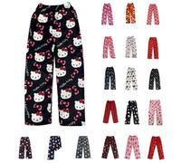 Chnnamzu Pantalon Pyjama Femme Flanelle Bas de Pyjamas Polaire Chaud et Doux Très Confortable Anime Dessin Animé Y2K Kawaii Décontracté pour La Maison Lounge Pantalon de Pyjama
