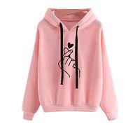 Chnnamzu Sweats à Capuche Femme Impression De Motifs Sweat-Shirt Pull avec Cordon Casual Manche Longue Hoodies Automne Et Hiver Chaud Streetwear Pull À Capuche Sport avec Poches VêTements