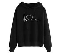 Chnnamzu Sweats à Capuche Femme Impression De Motifs Sweat-Shirt Pull avec Cordon Casual Manche Longue Hoodies Automne Et Hiver Chaud Streetwear Pull À Capuche Sport avec Poches VêTements