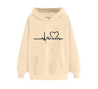 Chnnamzu Sweats à Capuche Femme Impression De Motifs Sweat-Shirt Pull avec Cordon Casual Manche Longue Hoodies Automne Et Hiver Chaud Streetwear Pull À Capuche Sport avec Poches VêTements