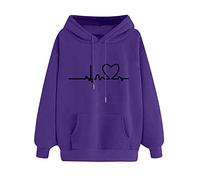 Chnnamzu Sweats à Capuche Femme Impression De Motifs Sweat-Shirt Pull avec Cordon Casual Manche Longue Hoodies Automne Et Hiver Chaud Streetwear Pull À Capuche Sport avec Poches VêTements