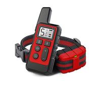CHNNO1 Collier de Dressage pour Chien 500m Dispositif d'entraînement de contrôle Vibration/Impulsion électrostatique/Avertissement arrêt aboiement dissuasif étanche Red