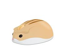 CHNNO1 Souris sans fil USB optique mignon hamster dessin animé souris d'ordinateur mini ergonomique 3D PC bureau ordinateur portable cadeau enfant jaune