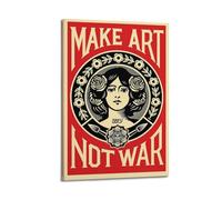 CHNT Make Art Not War Poster sur toile pour salon, chambre à coucher, décoration d'intérieur, bureau, salle de sport 40 x 60 cm