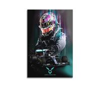 CHNT Poster Lewis Hamilton - Impression sur toile pour salon, chambre à coucher, maison, bureau, salle de sport - 30 x 45 cm