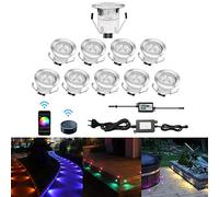 CHNXU 10 LED Spot Encastrable Extérieur WIFI Mini spot encastré de Ø30mm Eclairage Encastrables Extérieur pour Terrasse Enterre, IP67 Etanche DC12V Lumière RGB