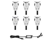 CHNXU Lot de 6 Lampe de Spot LED Mini Ø18mm Eclairage encastré Inox pour Terrasse Enterré Plafonnier, IP67 Etanche DC12V Lumière Extérieure pour Chemin Escalier Paysage Etape (Bleu)