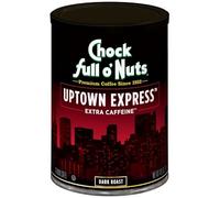 Chock Full o'Nuts Uptown Express Café moulu torréfié foncé - (canette de 300 ml) - Caféine supplémentaire - Mélange foncé audacieux, corsé et intense
