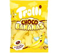 Choco Bananas - délicieuses friandises enrobées de chocolat qui allient la douceur de la banane à un goût irrésistible, parfaites pour tous les amateurs de sucreries - Compatible avec Trolli - 150g