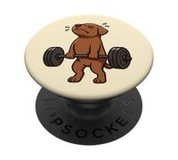 Choco Labrador Soulevé de Terre Gym Rat Chien Amoureux Levage Homme Femme PopSockets PopGrip Adhésif