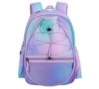 Choco Mocha Sac à dos de tennis pour enfant - Sac de tennis pour fille - Sac à dos pour raquette de sport - Sac à dos pour adolescent - 40,6 cm, Violet dégradé, 6,7 x 13,7 x 16,1 Zoll, Sac à dos pour