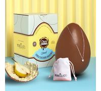 Choco Zero Oeuf de Pâques avec chocolat italien artisanal extra épais 400 g sans sucre ajouté avec surprise Morellato (400 g, céréales)