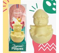 Chocodic - Moulage en Chocolat - Poussin Calimero de Pâques en Chocolat Lait ou Blanc - Fabrication Artisanal (30g, Chocolat blanc)