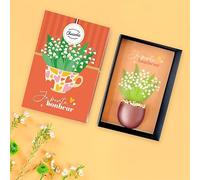 CHOCOLAT 1ER MAI MUGUETS AVEC POT EN CHOCOLAT 3D - PORTE BONHEUR MUGUET