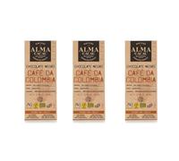 Chocolat 60% avec Café Torréfié - Lot de 3 tablettes de 100g - Produit végétalien écologique et paléo - Avec du café provenant du Ghana - Sans sucre de canne ni huile de palme - Riche en nutriments