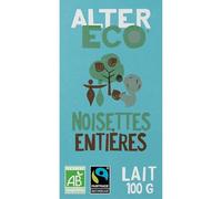 Chocolat au lait bio Lait noisettes entières ALTER ECO - La tabLette de 100g Lot De 4 - Par Lot