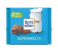 Chocolat au lait entier Ritter Sport au lait des Alpes fondant 250g