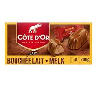 Chocolat au lait noisettes et amandes Bouchée Lait COTE D'OR - La boîte de 8 sachets - 200 g Lot De 3 - Par Lot