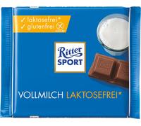 Chocolat au lait Ritter Sport sans lactose et sans gluten 100g