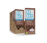 Chocolat bio à la noix de coco, lot de 10 comprimés x40g (400g)/ZÉRO SUCRE, snack faible en glucides avec probiotique inuline, chocolat adapté à un régime KETO à faible teneur en glucides