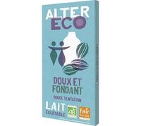 Chocolat Bio Alter Eco Lait Doux & Fondant - 100g | Saveur irrésistible | Responsable & Équitable | Idéal pour les Gourmets en Recherche de Qualité Unique - Le Lot De 4