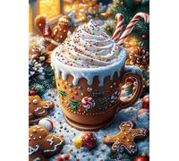 Chocolat Chaud de Noël avec des Biscuits 1000 Pièces Puzzle Adulte en Carton Haute Densité Faune et Flore Facile pour Débutant Décoration Murale Passe-Temps Cadeau Anniversaire Petit Prix 1000 PCS