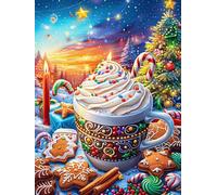 Chocolat chaud de Noël avec des biscuits 500 Pieces Casse-tête Adolescent En Carton Épais Faune sauvage et animaux de compagnie Difficulté Moyenne Activité Éducative Cadeau Saint Valentin Pas Cher Ann