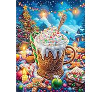 Chocolat chaud géant avec des friandises de Noël 500 Pieces Casse-tête Débutant En Carton Épais Rêve magique de science-fiction Facile Apprentissage Loisir Créatif Passe-Temps Cadeau Créatif Événement