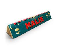 Chocolat géant 374 grammes personnalisé - Barre Chocolat de 30 CM personnalisée avec le nom de votre choix, 374 gramm de délicieux chocolat au lait avec nougat au miel et aux amandes