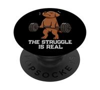 Chocolat Labrador Deadlift Gym Rat Struggle is Real Mom Dad PopSockets PopGrip Adhésif