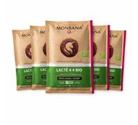 Chocolat Lacté Bio en Poudre Monbana - Dosettes 30 g - 32% Cacao - Texture Fluide - Boisson Chocolatée - Fabriqué en France - Sans Conservateur - Lot de 5, 10 ou 15 Unités (10, 10 dosettes)