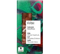 CHOCOLAT LAITIER AUX NOISETTES ENTIERES100 g - VIVANI