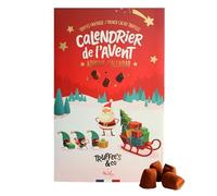 Chocolat Mathez - Calendrier de l'Avent chocolat 2025-24 Truffes aux chocolat - 8 saveurs de truffes chocolatées à découvrir avant Noël - Idée cadeau
