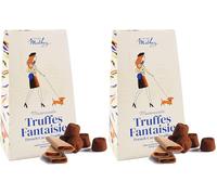 Chocolat Mathez - Truffes au chocolat - Boite chocolat à offrir - Fabrication française - Brisures de crêpes dentelles - Étui en carton - Idée cadeau (Lot de 2)