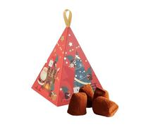Chocolat Mathez - Truffes au chocolat nature - Petite pyramide de Noël à suspendre à son sapin - Coffret cadeau de Noël à offrir - Idée cadeau femme et homme