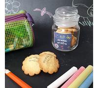 CHOCOLAT MERCI MAITRESSE ou MAITRE ou ATSEM - BONBONNIERE VERRE BISCUITS AU BEURRE - 45G (Version Merci Maître)